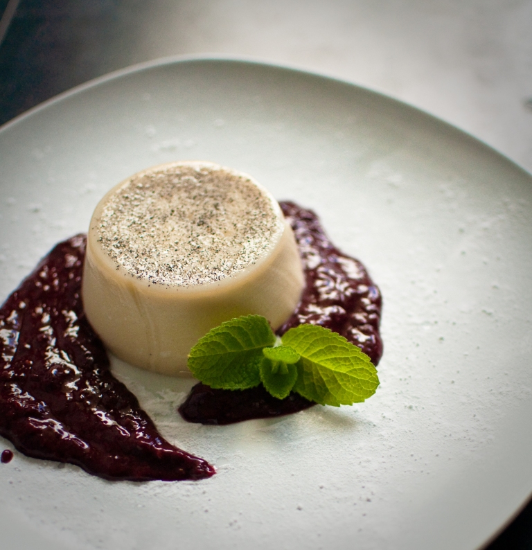 Lavender Panna Cotta with Blackberry Coulis by Passports and Pamplemousse